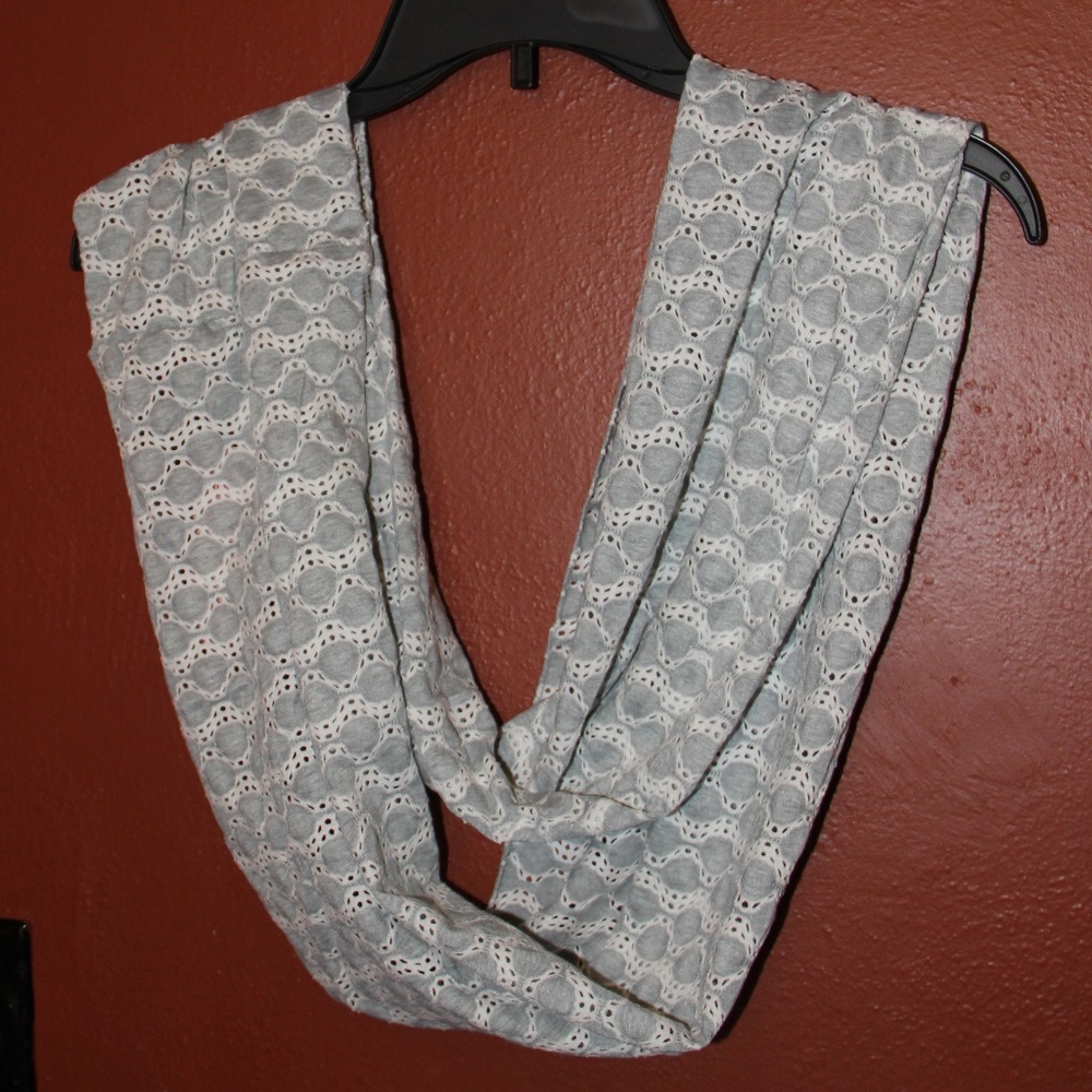Tickled Pink Lightweight Infinity Scarf Gray 11x30